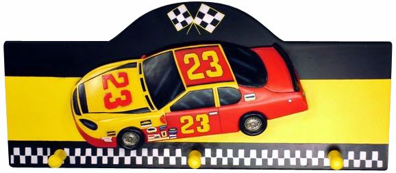 Race Car Wall Hanging Kids Coat and Hat Rack