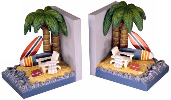 Surfing Beach Bookends