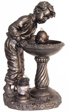 Young Boy Antique Bronze Fountain