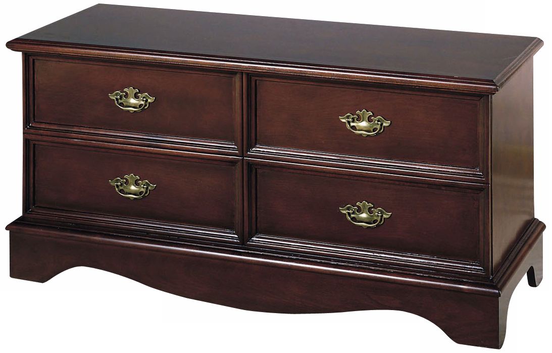 Historic Cherry Finish Faux Drawers Cedar Storage Chest