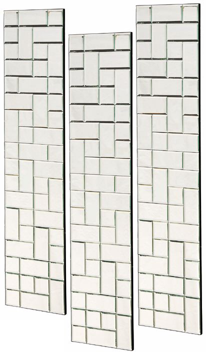 Beveled Mirror Tile Mosaic 36" High Wall Mirror