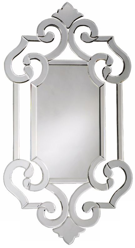 Venetian Style Wall Mirror with Fleur-de-Lis Accents