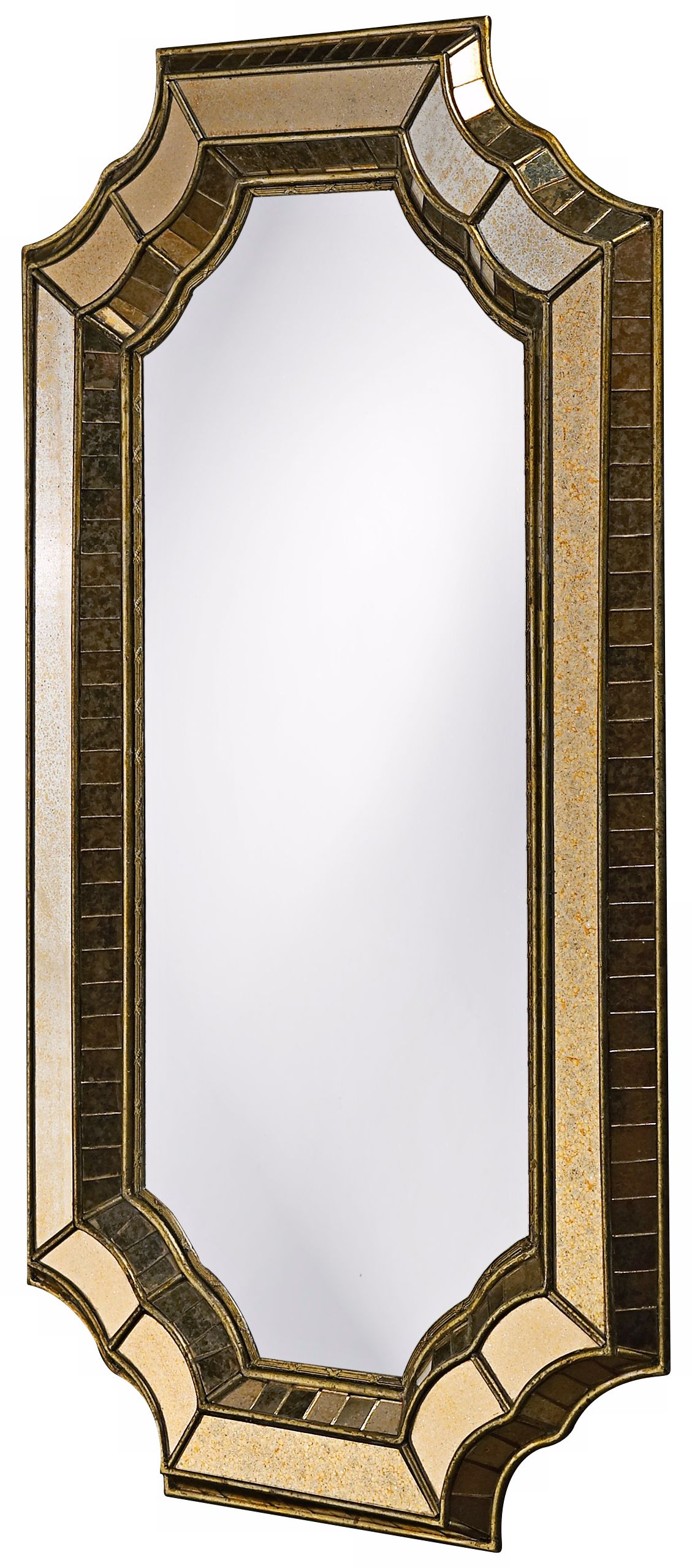 Antique Silver Frame with Smoke Accents 43" High Wall Mirror