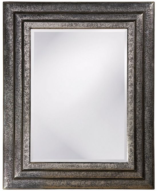 Bright Nickel Finish Floral Filigree 41" High Wall Mirror