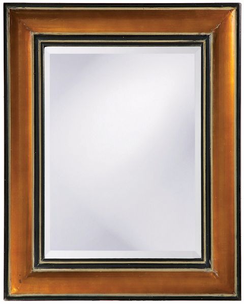 Black and Gold Two-Tone Finish 27" High Wall Mirror