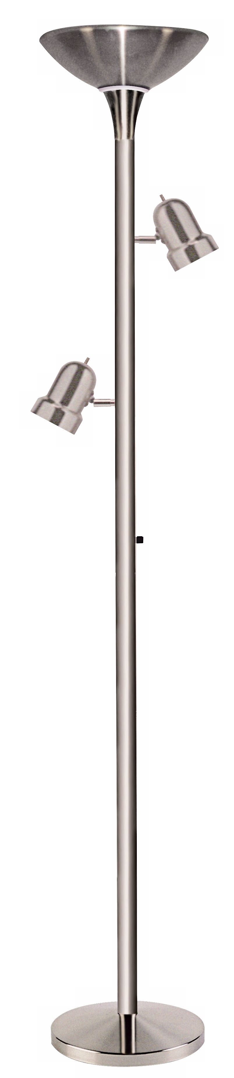 Sleek Shot Steel Finish Torchiere