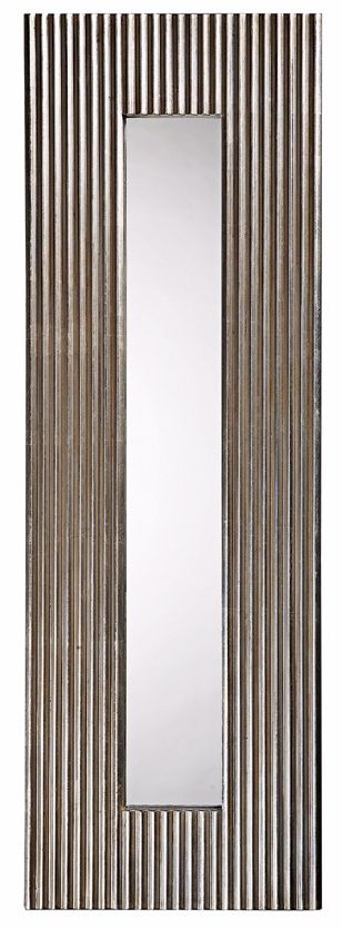 Textured Bright Silver Leaf Finish Accent 50" High Mirror