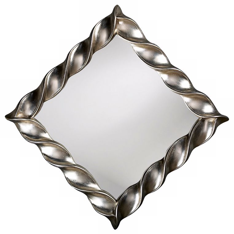 Bright Silver Leaf Finish Twisted Accent 30" Wide Mirror