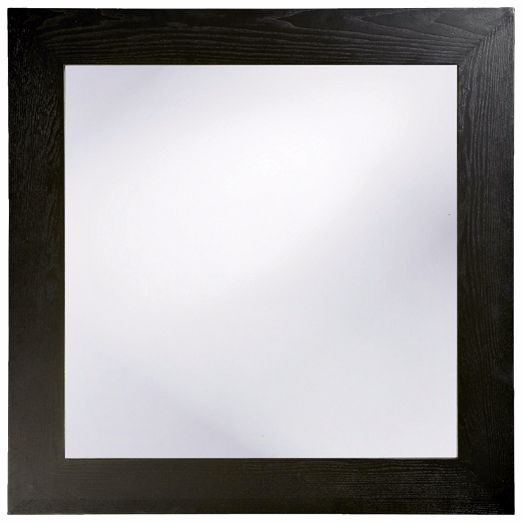 Espresso Brown Wood Stain Square 36" Wide Wall Mirror