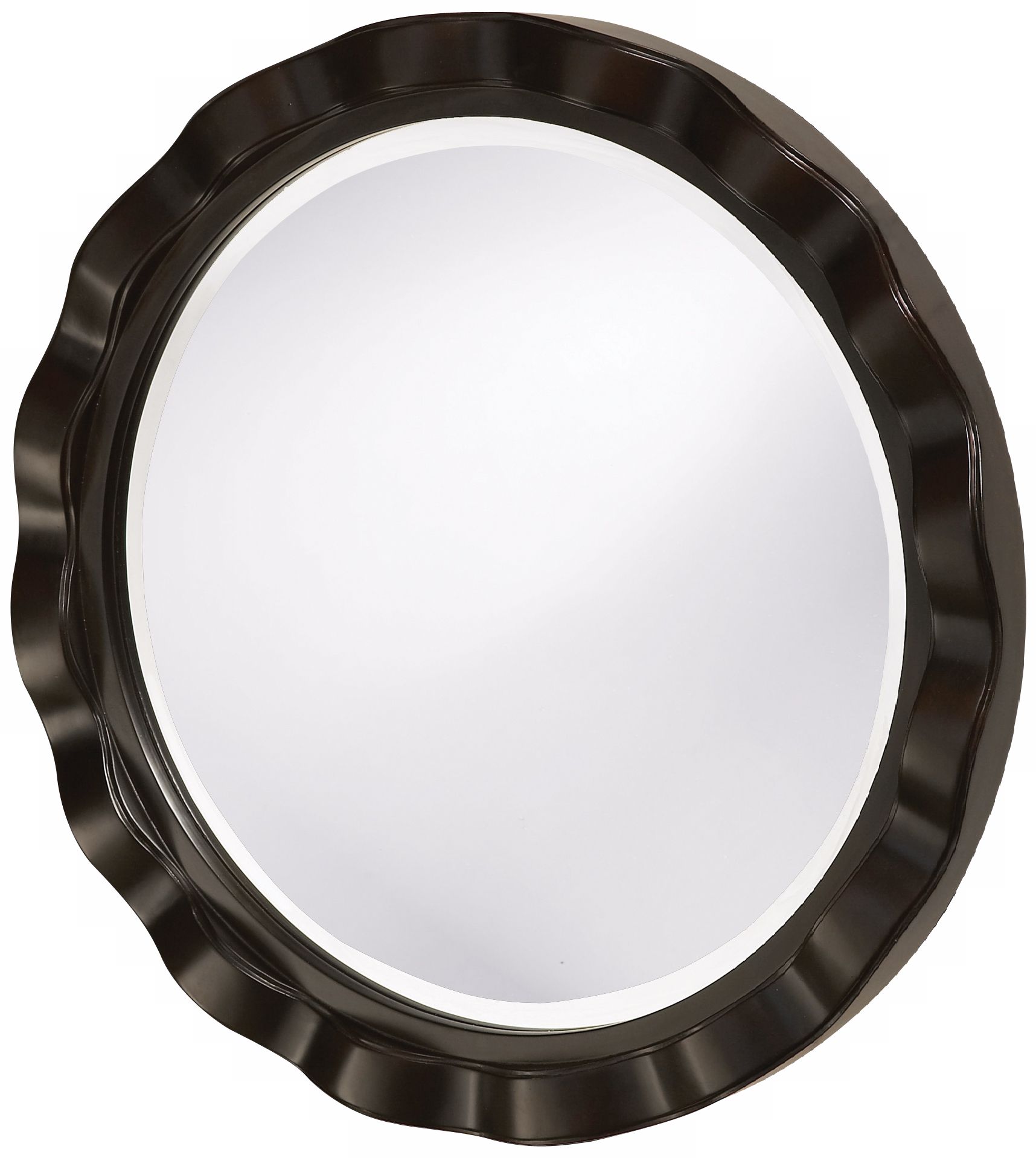 Jordan Black with Bronze Round 32" Wide Wall Mirror
