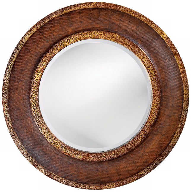Hempstead Faux Leather 42" Wide Wall Mirror