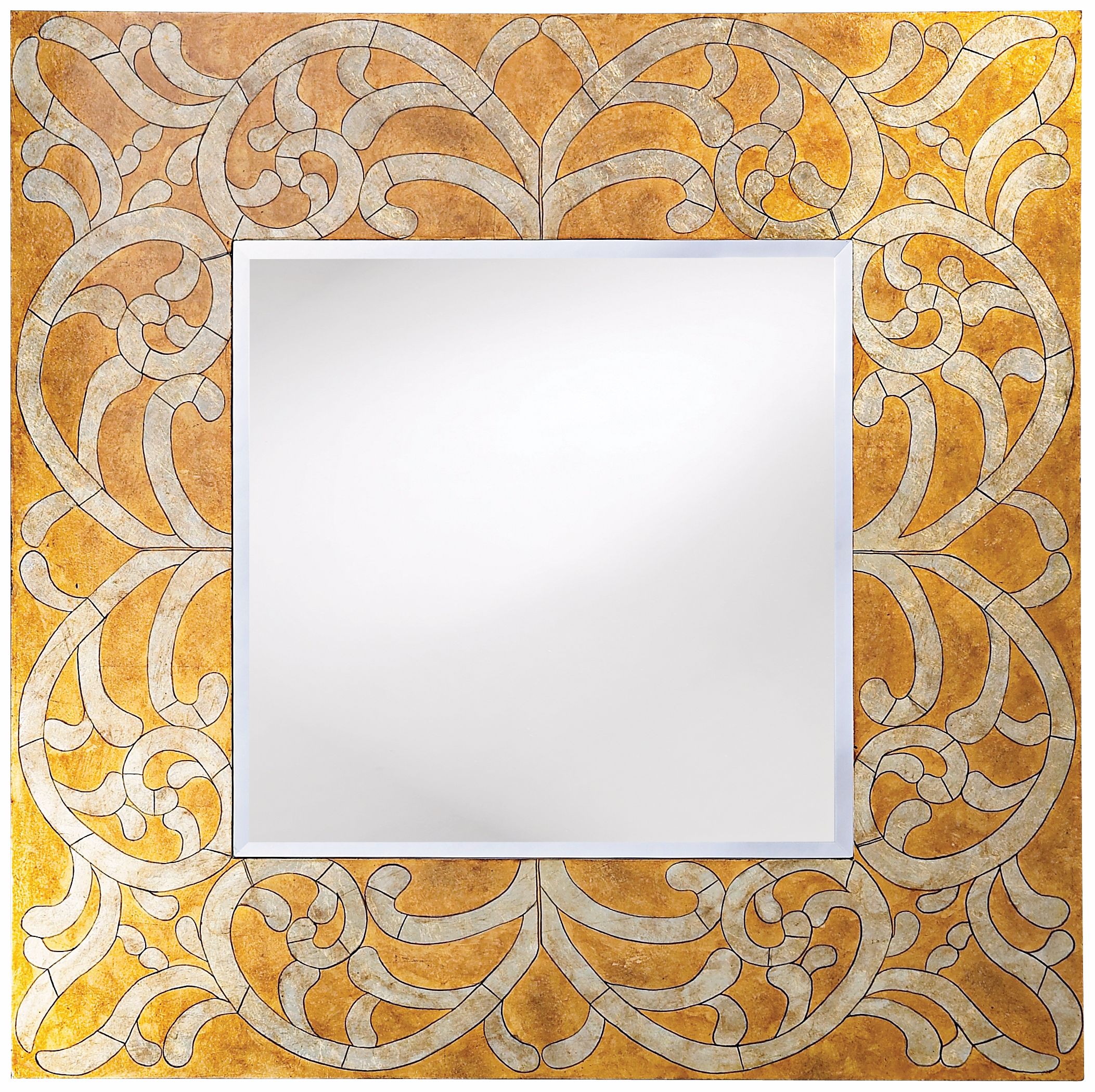 Trevi Lacquer Finish Square 40" Wide Wall Mirror