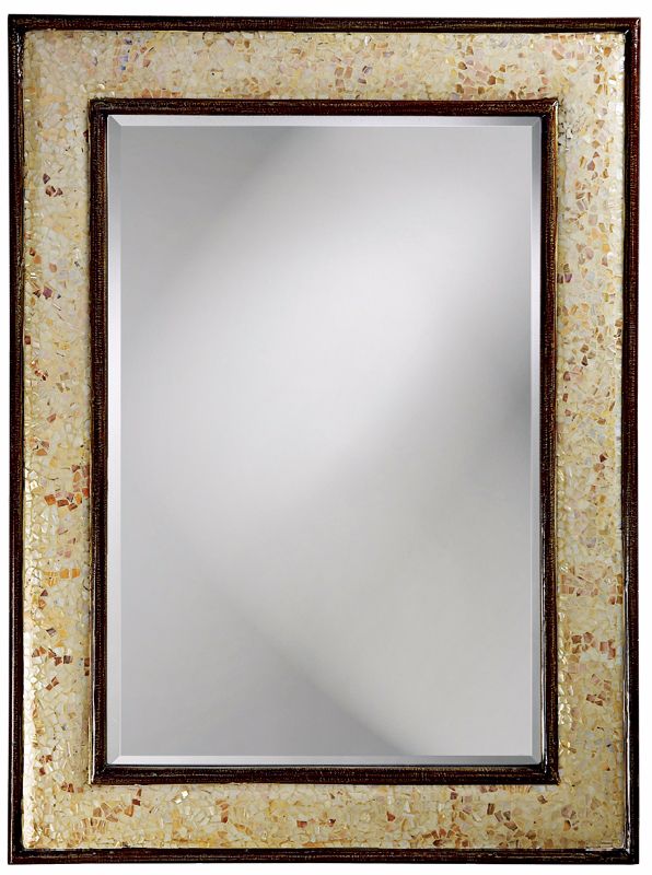 Natural Shell and Wood Frame 45" High Mirror