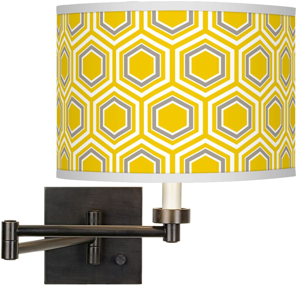 Honeycomb Giclee Bronze Swing Arm Wall Light