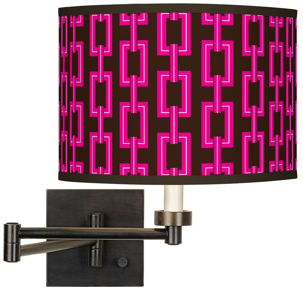 Chain Links Giclee Bronze Swing Arm Wall Light