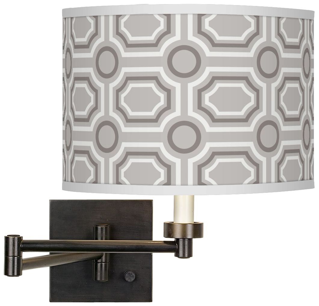 Luxe Tile Giclee Bronze Swing Arm Wall Light