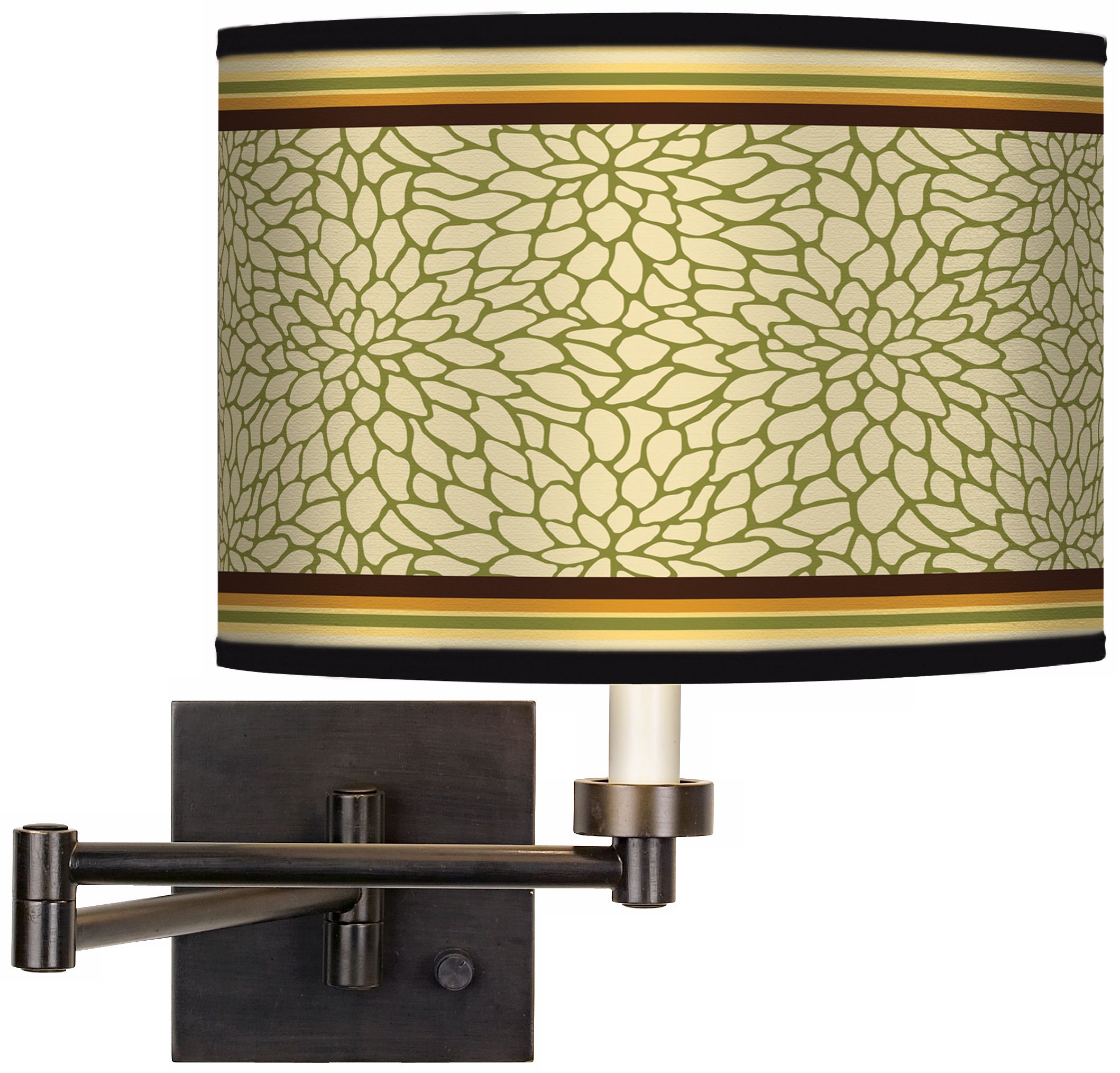 Stacy Garcia Avocado Dahlia Giclee Bronze Swing Arm Wall Lamp