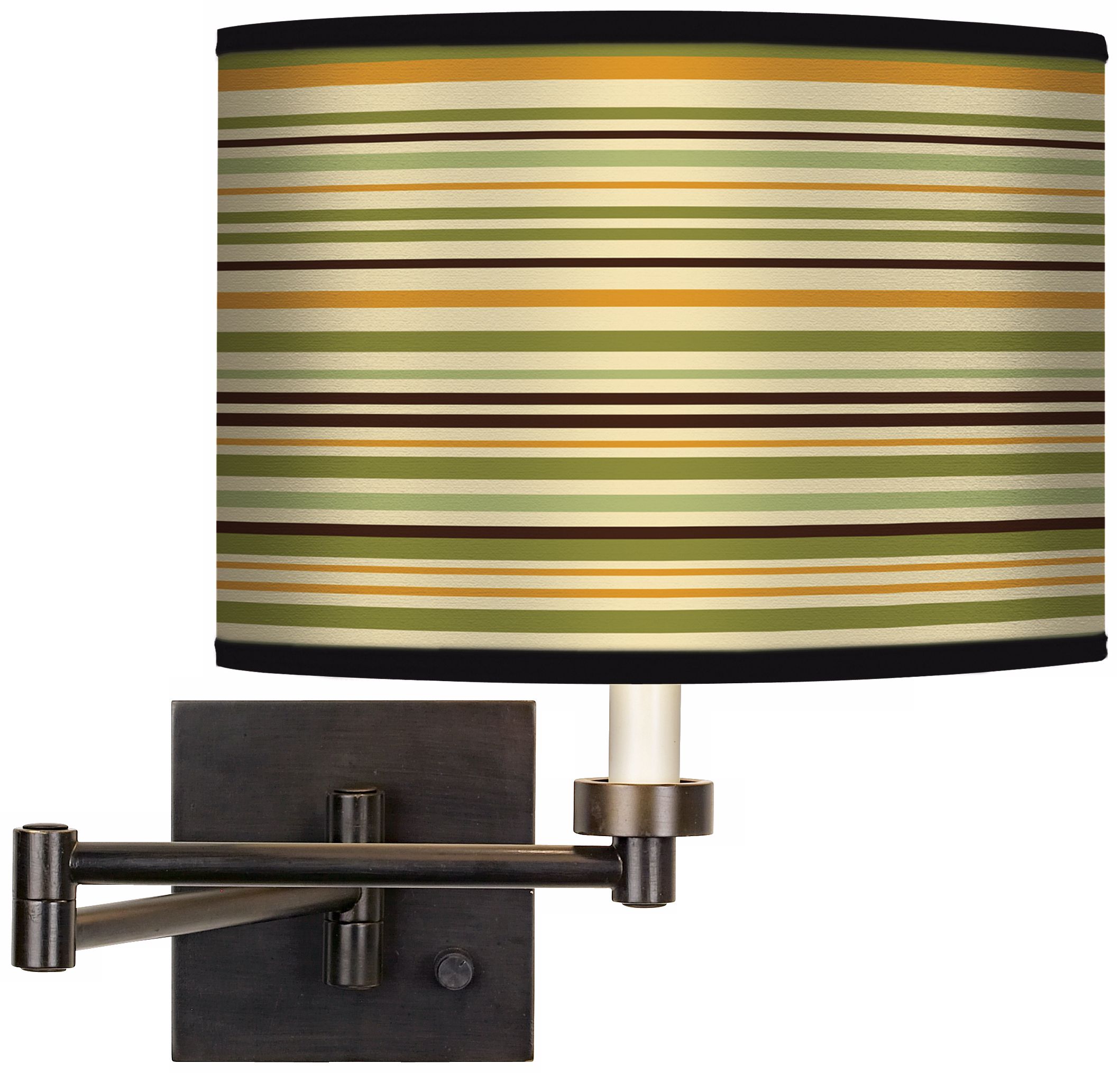 Stacy Garcia Avocado Stripe Giclee Bronze Swing Arm Wall Light