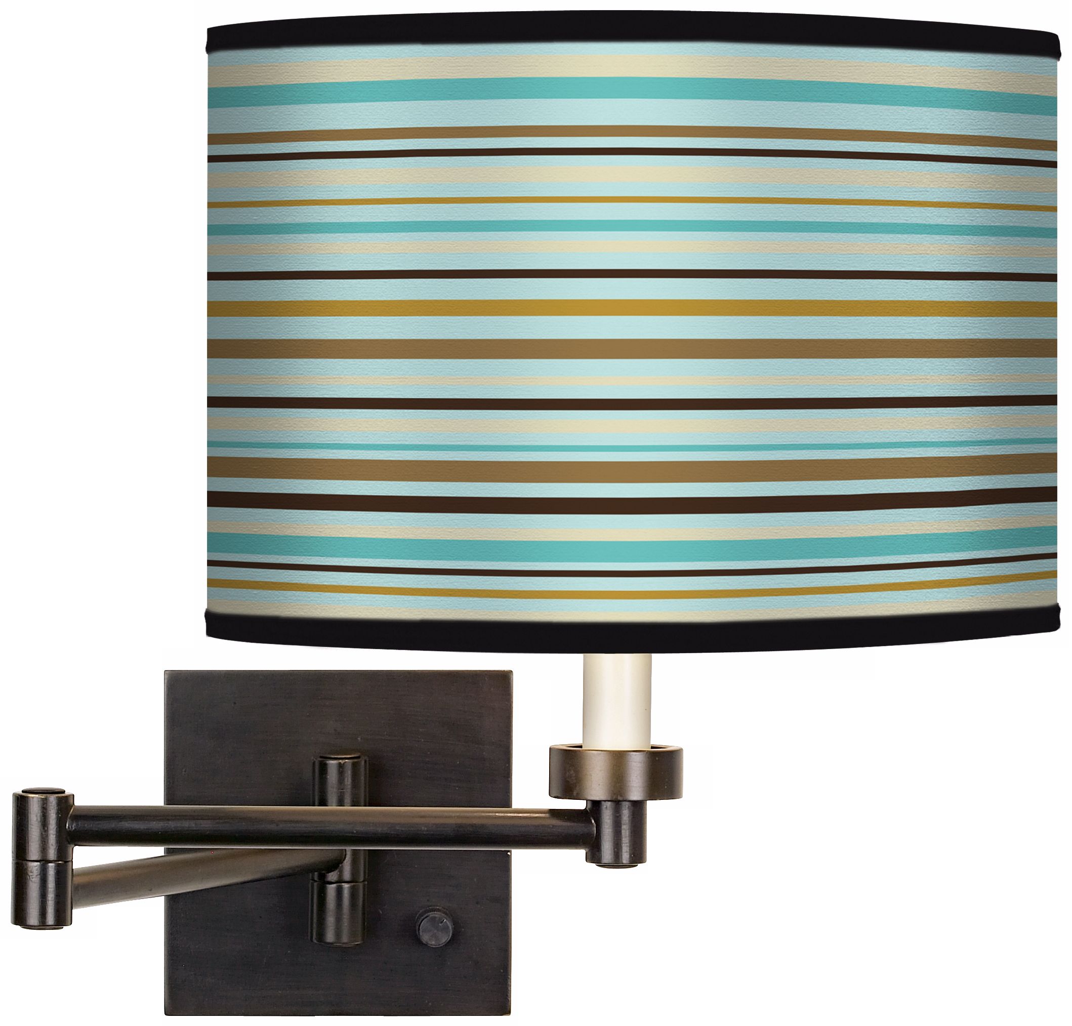 Stacy Garcia Countess Stripe Giclee Bronze Swing Arm Wall Light
