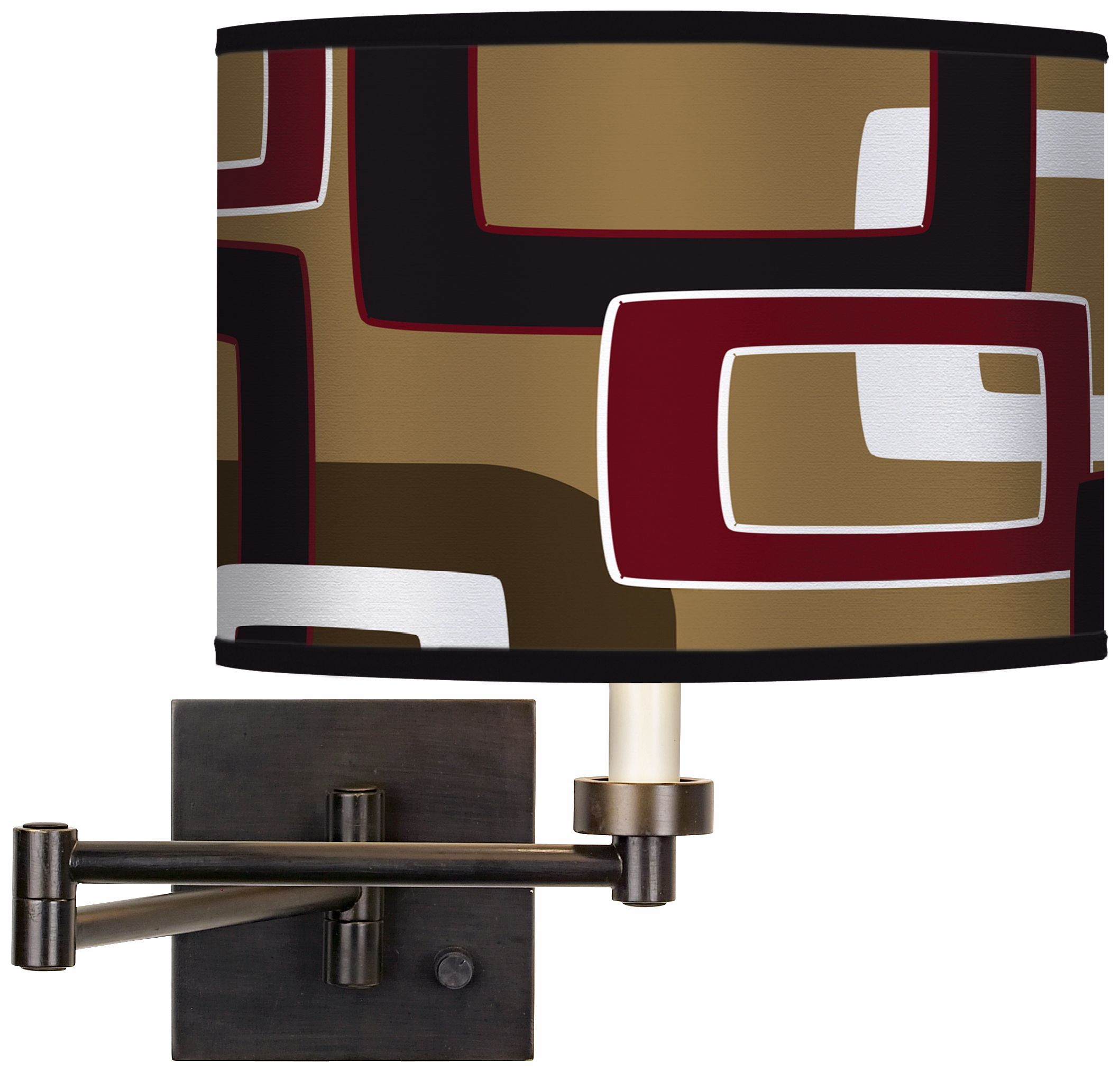 Cola Retro Rectangles Giclee Bronze Swing Arm Wall Light