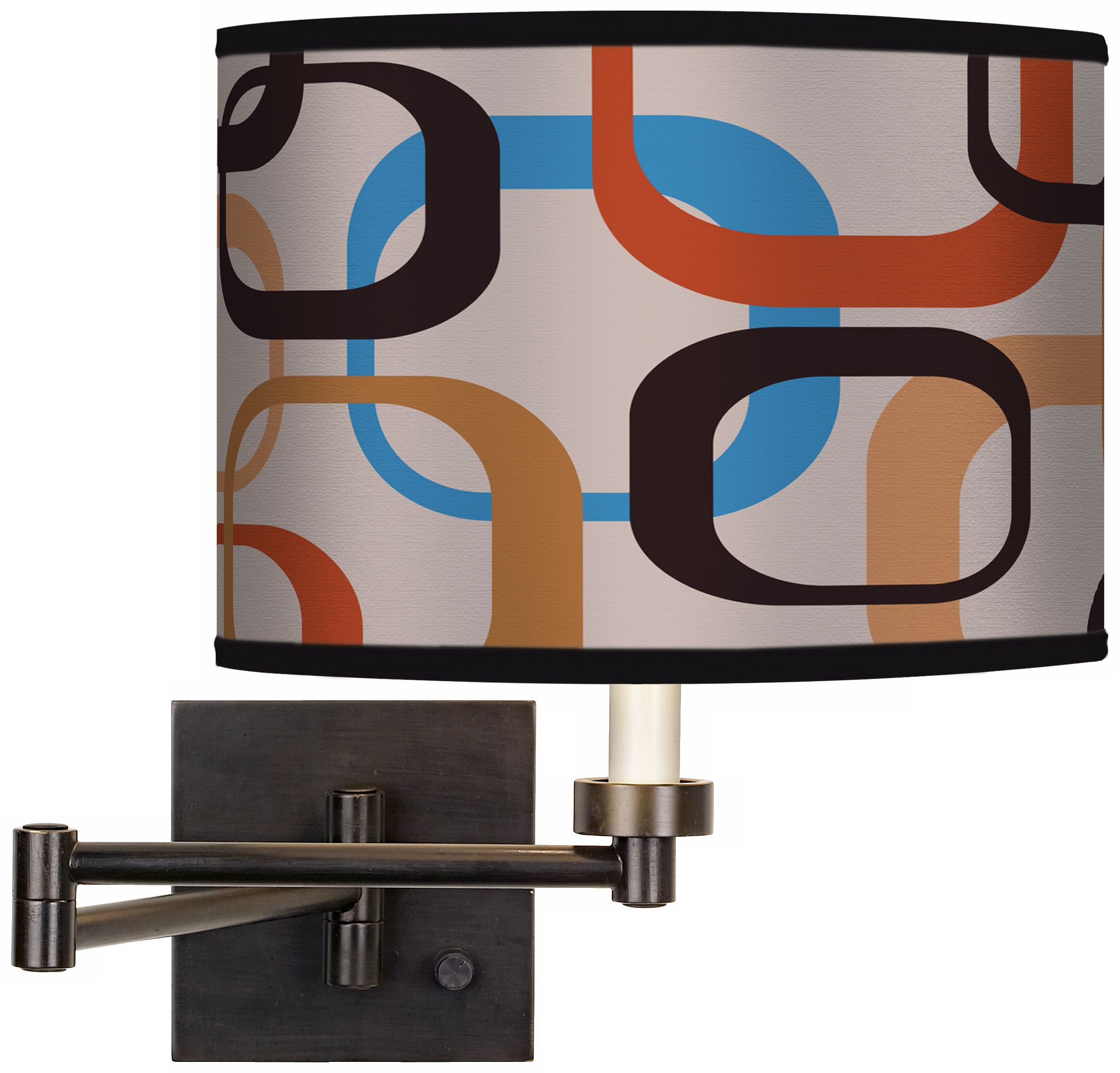 Spicy Square Scramble Giclee Bronze Swing Arm Wall Light
