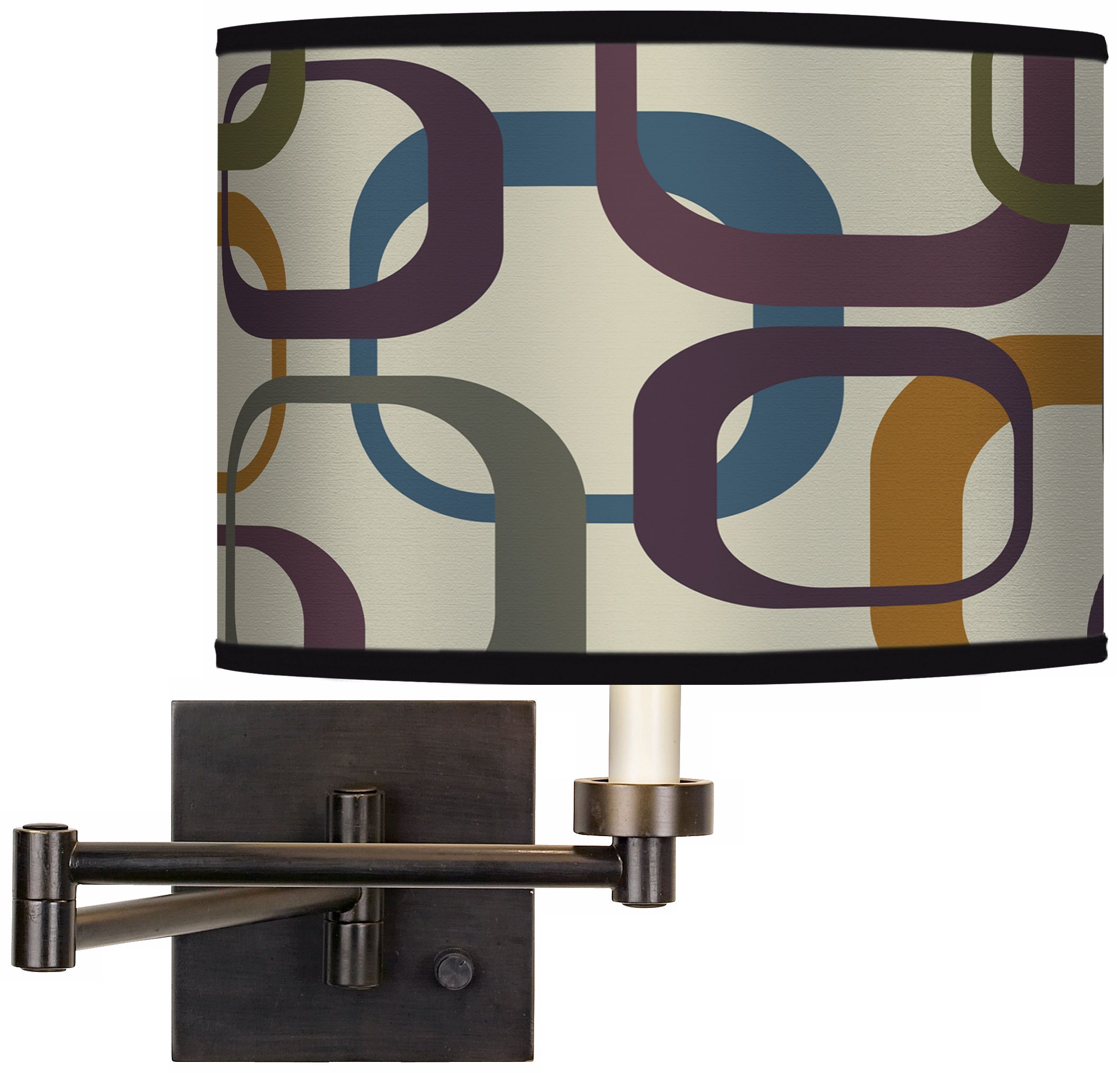 Lithic Square Scramble Giclee Bronze Swing Arm Wall Light