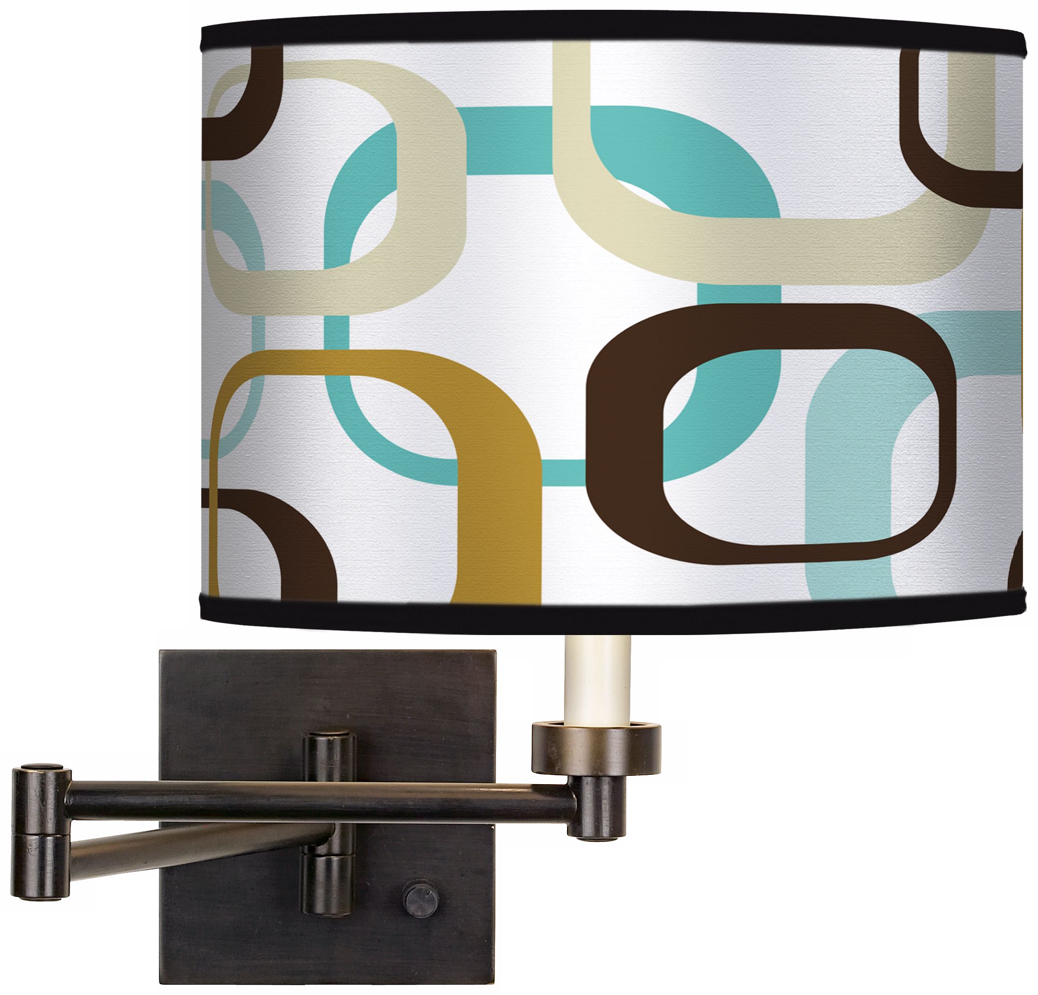 Countess Square Scramble Giclee Bronze Swing Arm Wall Lamp