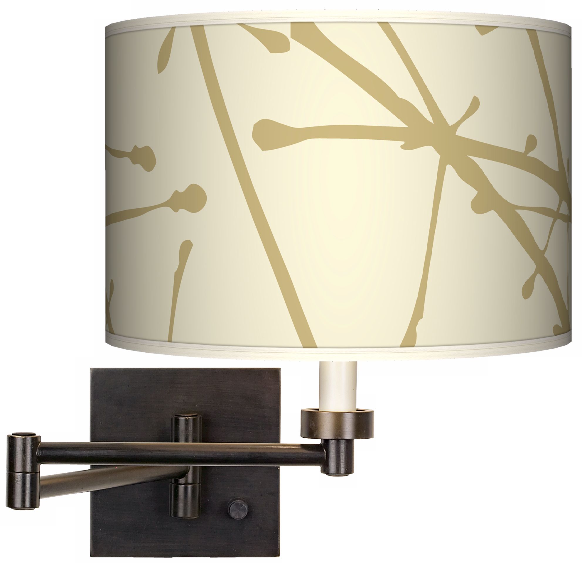 Stacy Garcia Calligraphy Tree Birch Bronze Swing Arm Wall Light