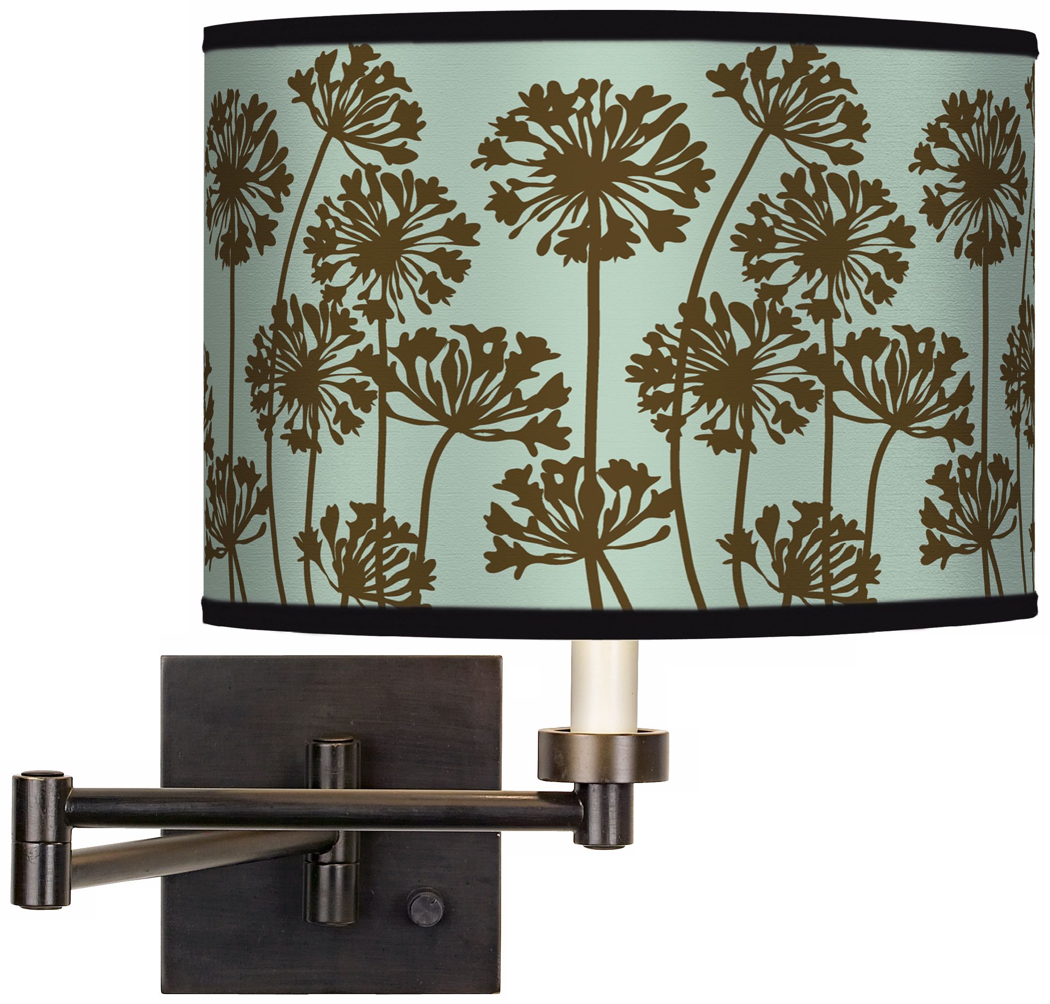 Stacy Garcia African Lily Ice Green Bronze Swing Arm Wall Light