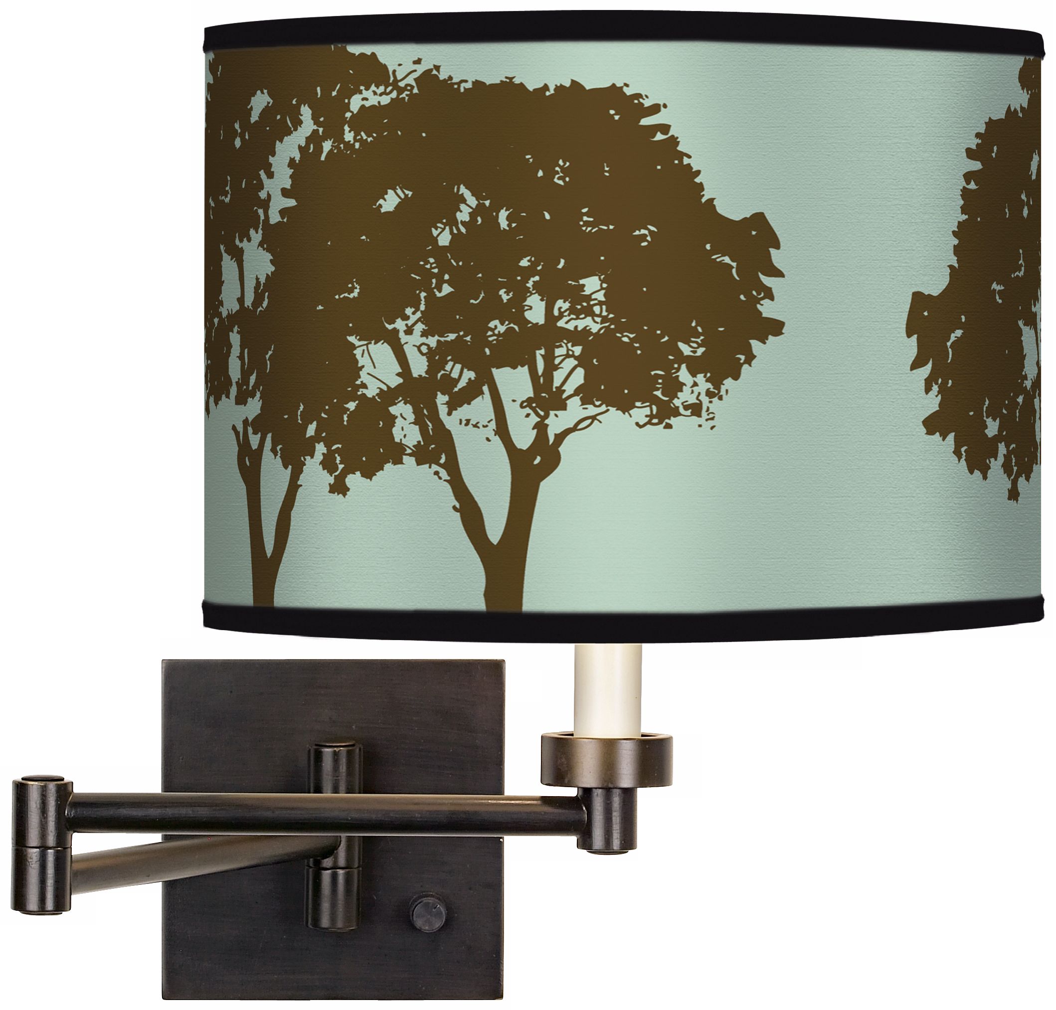 Stacy Garcia Forest Ice Green Giclee Bronze Swing Arm Wall Light