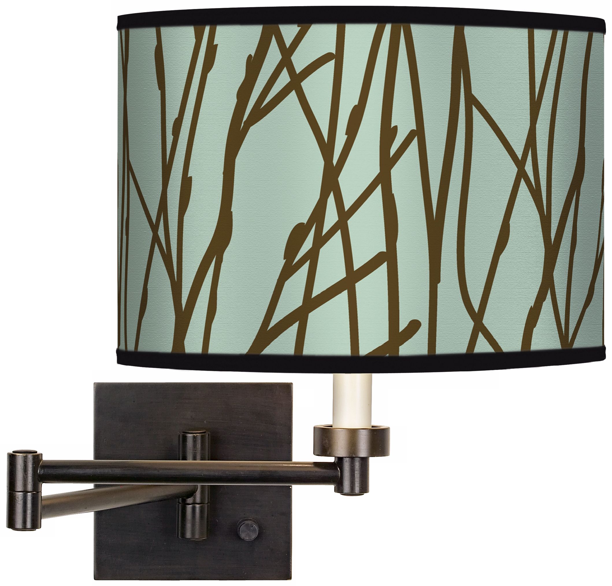 Stacy Garcia Twiggy Ice Green Giclee Bronze Swing Arm Wall Light