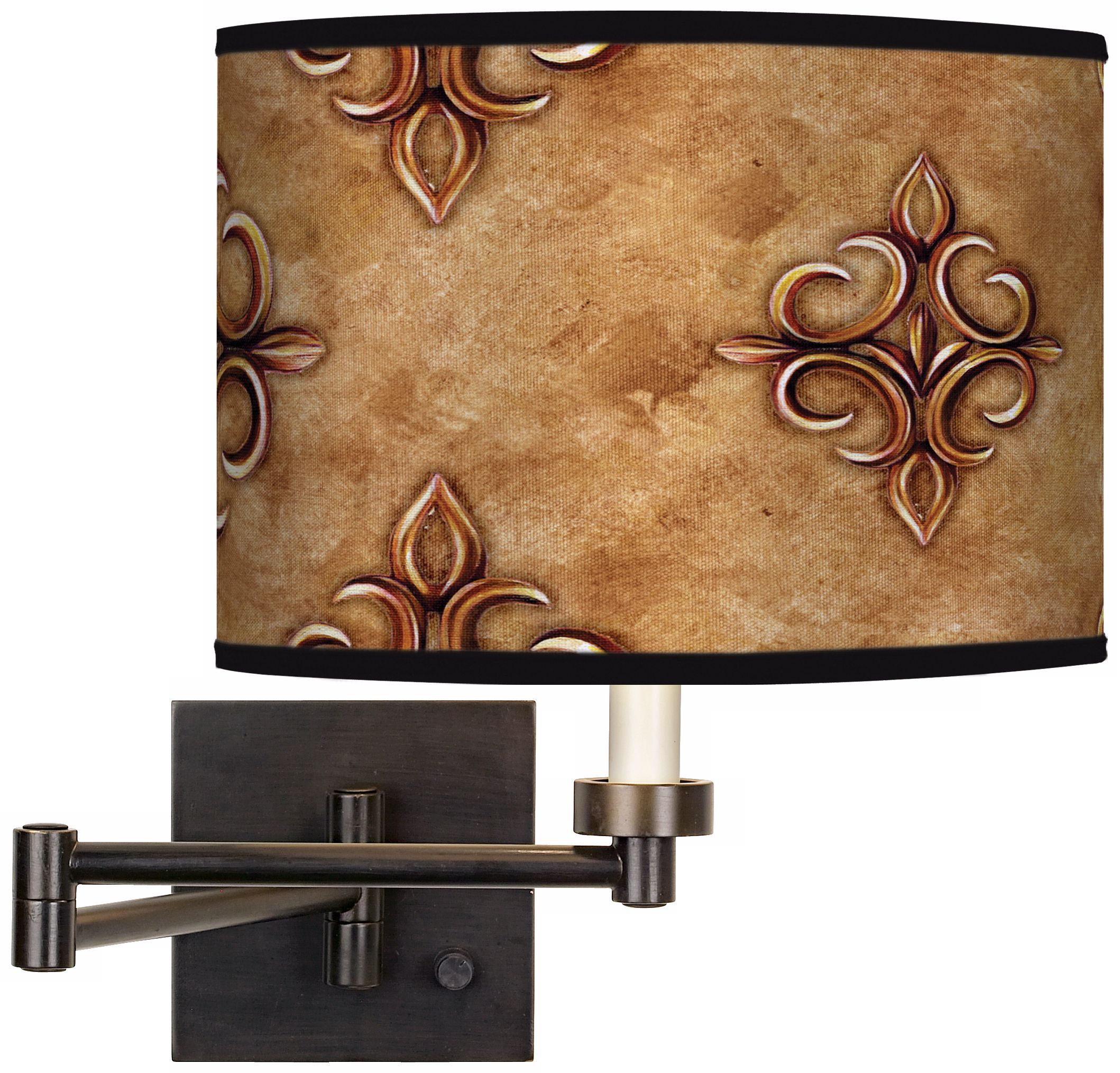 Estate Nutmeg Giclee Bronze Swing Arm Wall Light