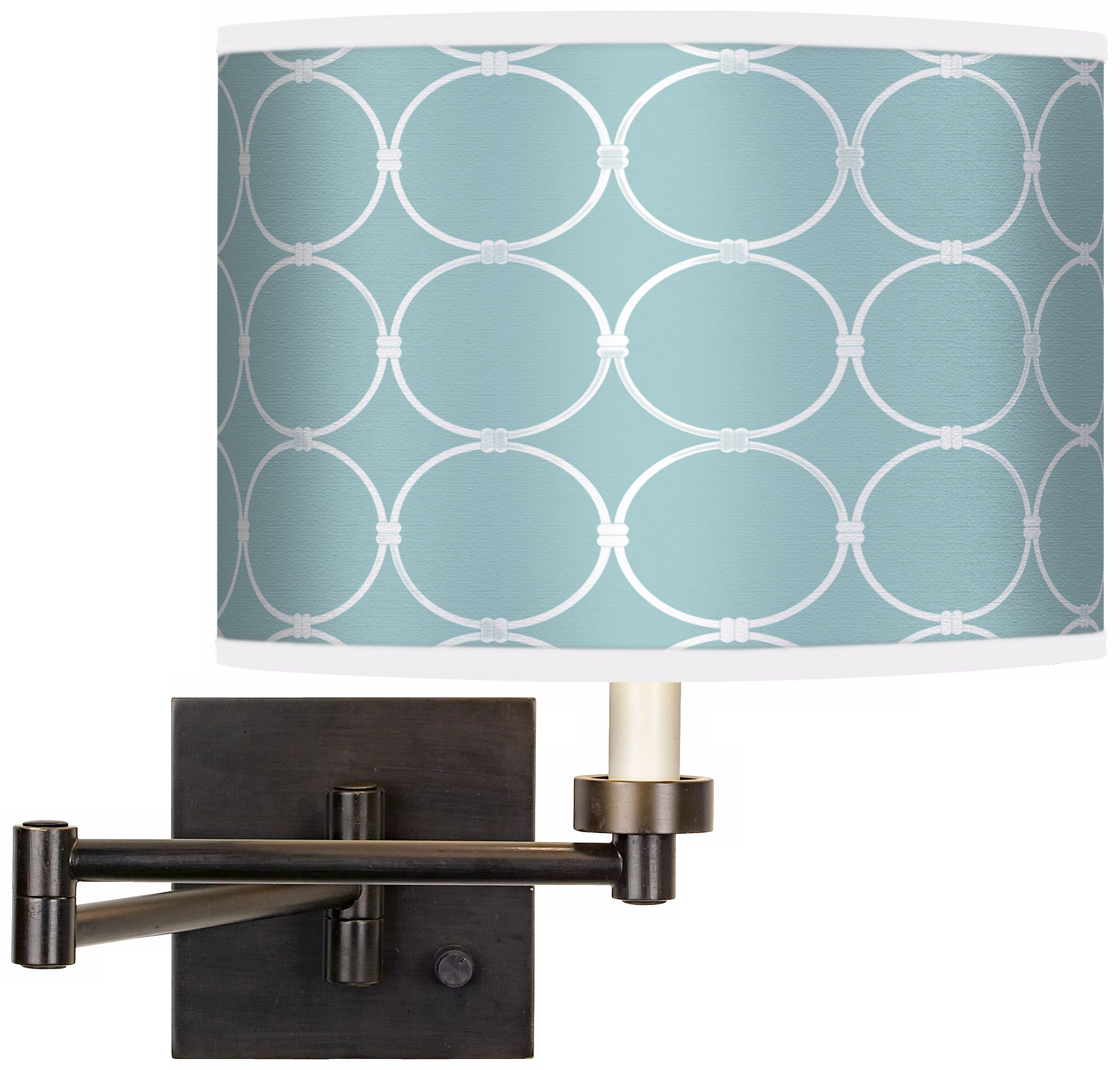 Aqua Interlace Giclee Bronze Swing Arm Wall Light
