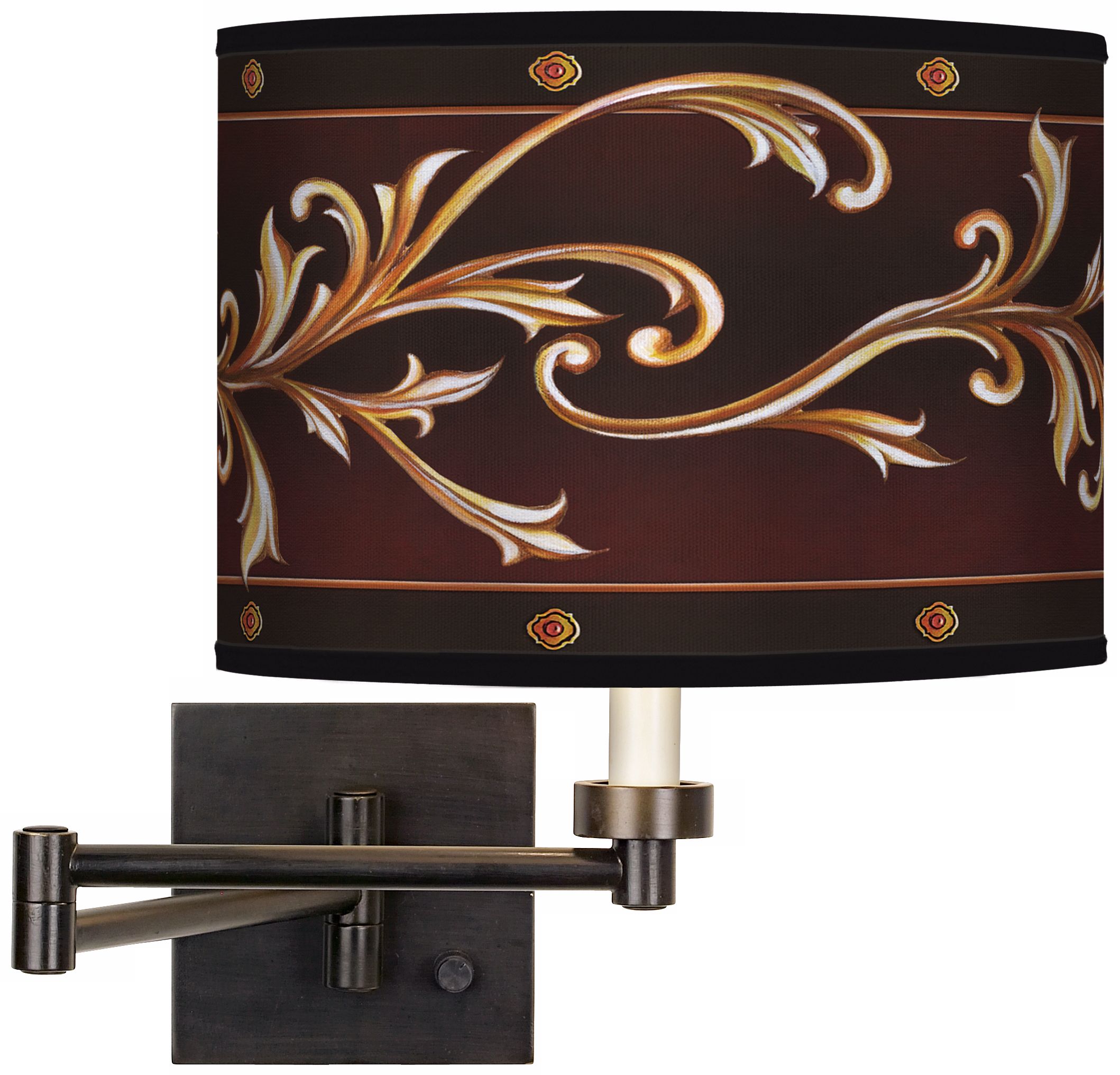 Athenian Leaf Giclee Bronze Swing Arm Wall Light