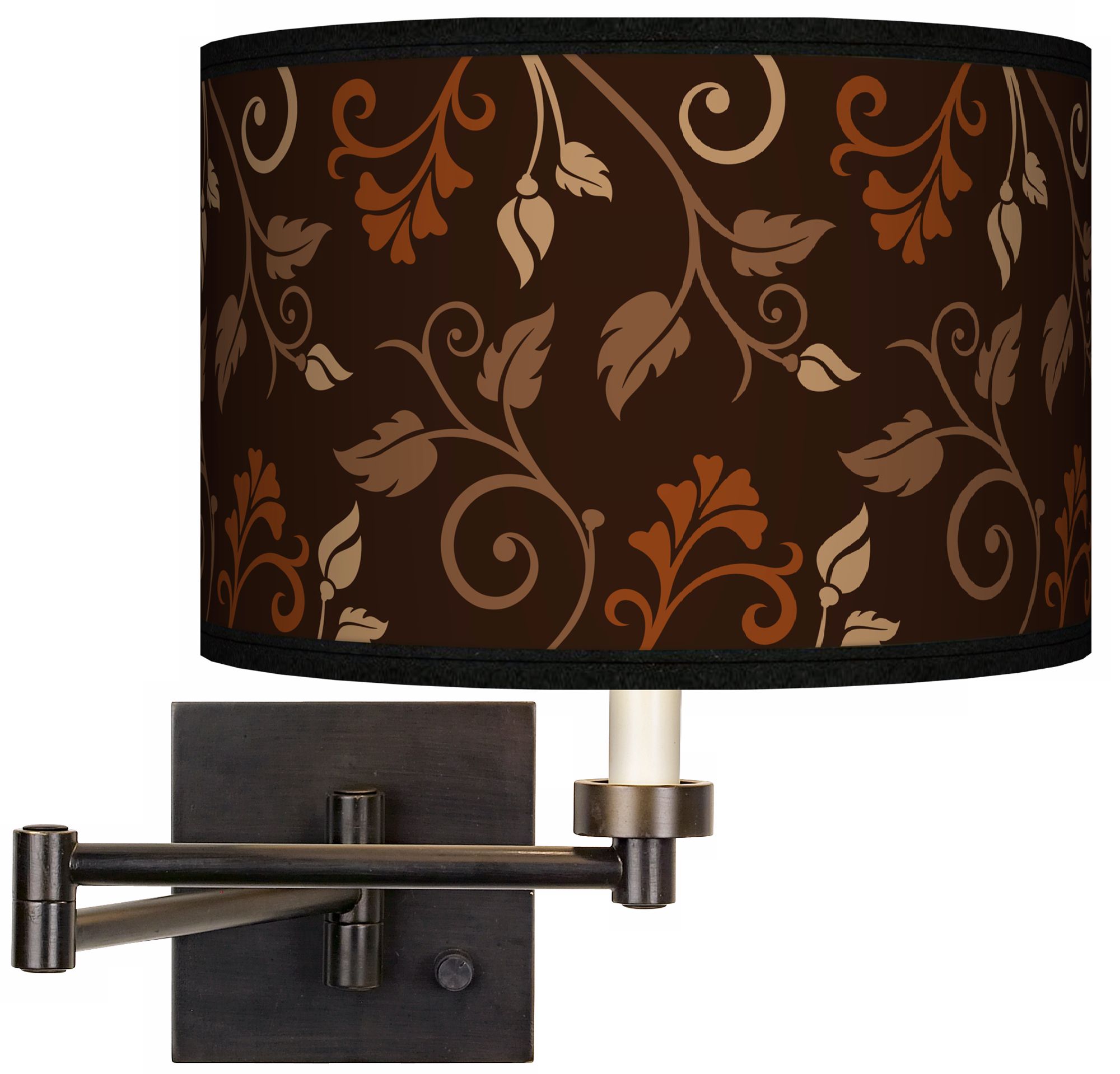Foliage Giclee Bronze Swing Arm Wall Light