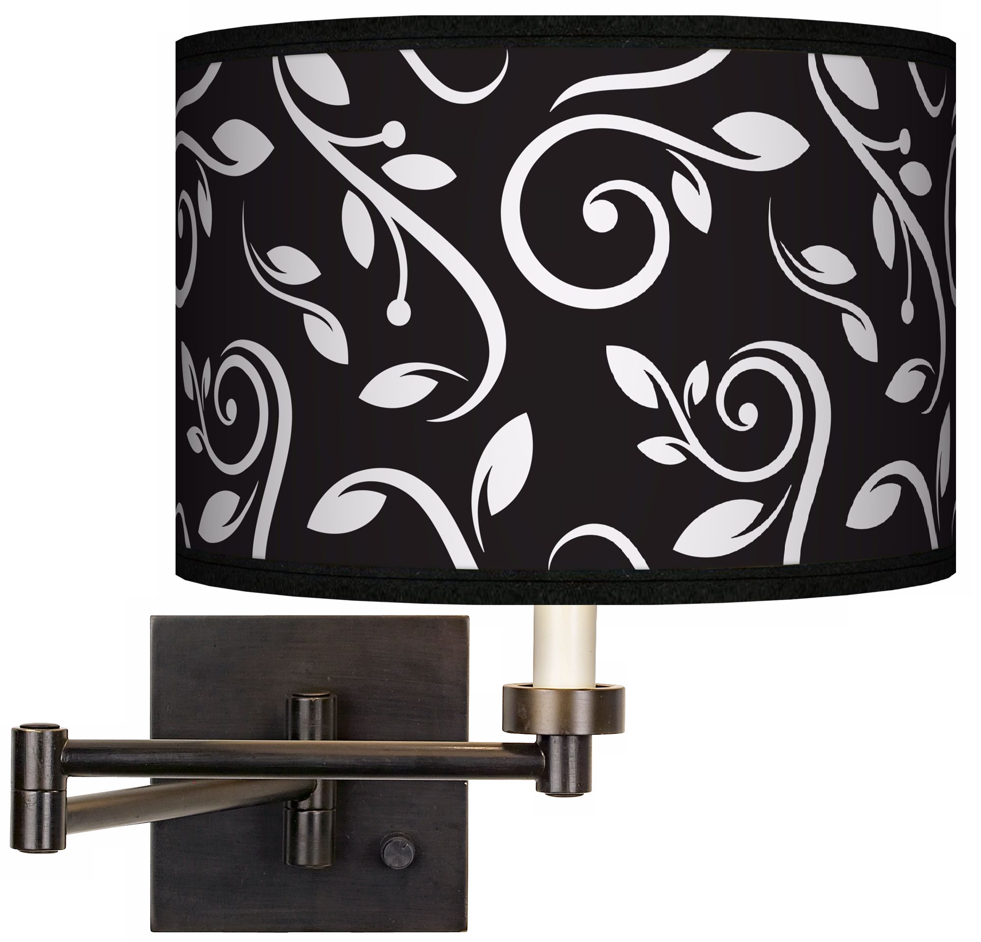 Swirling Vines Giclee Bronze Swing Arm Wall Light