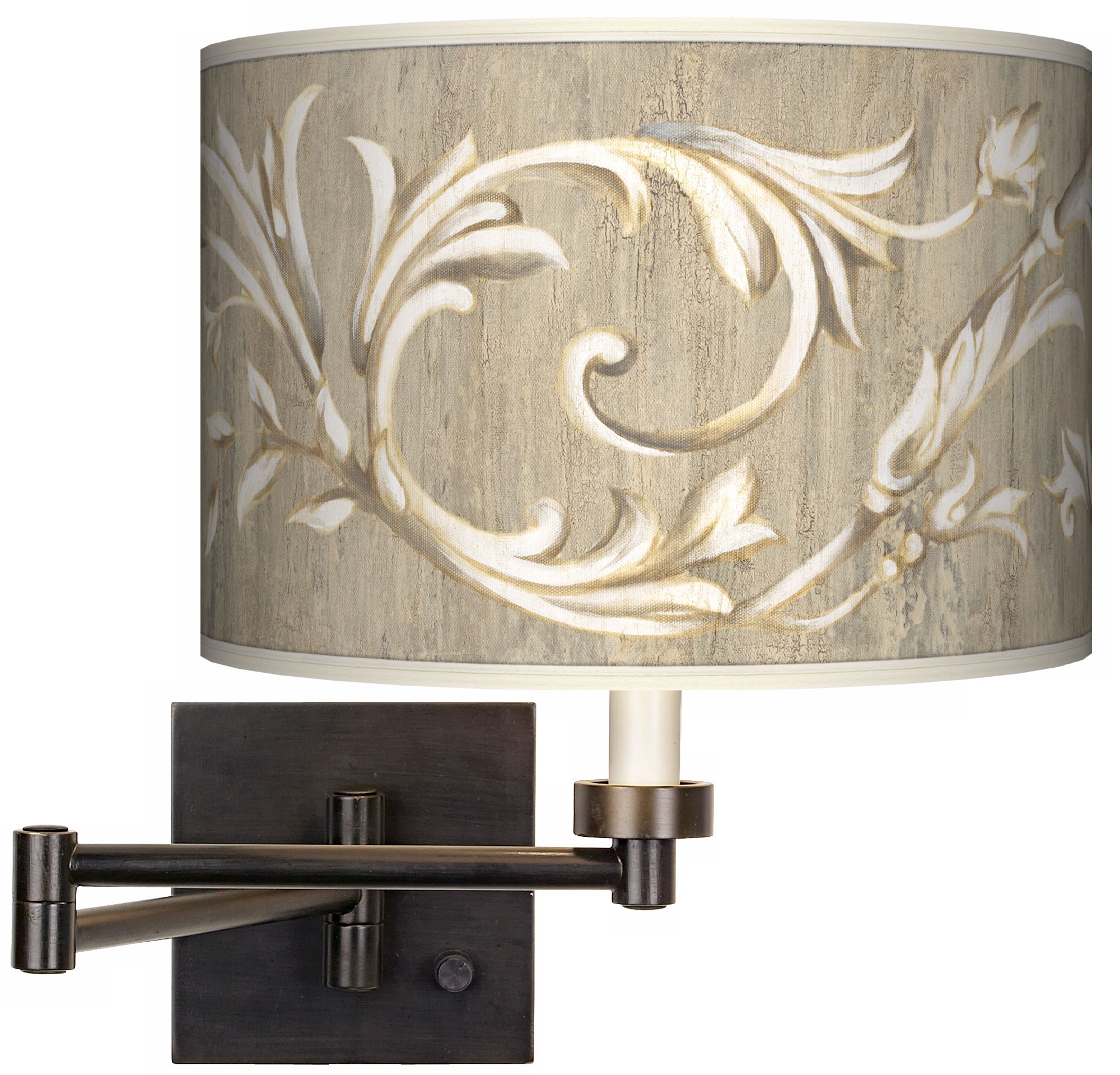 Laurel Court Giclee Dark Bronze Plug-In Swing Arm Wall Light