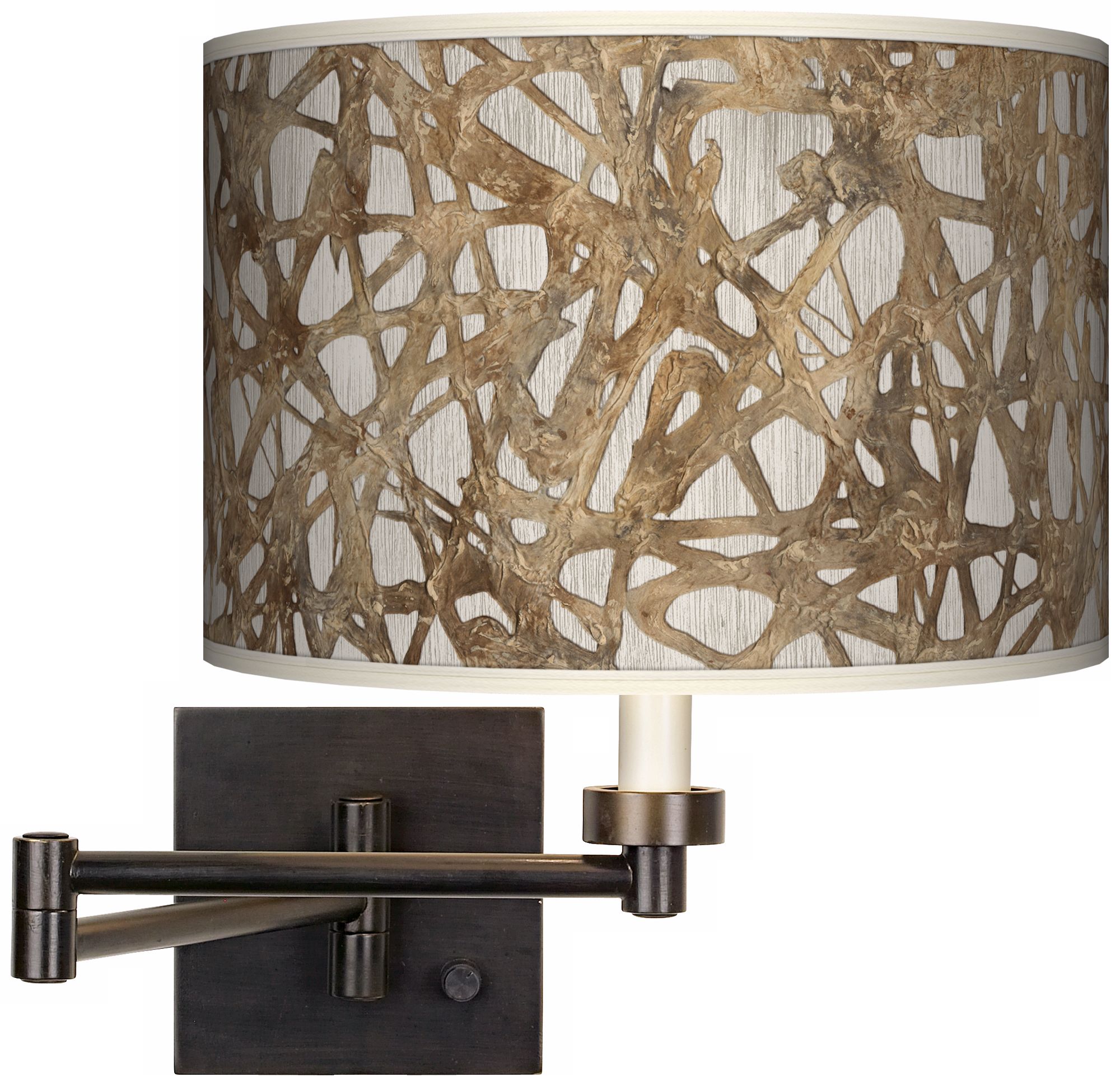 Organic Nest Giclee Dark Bronze Plug-In Swing Arm Wall Light