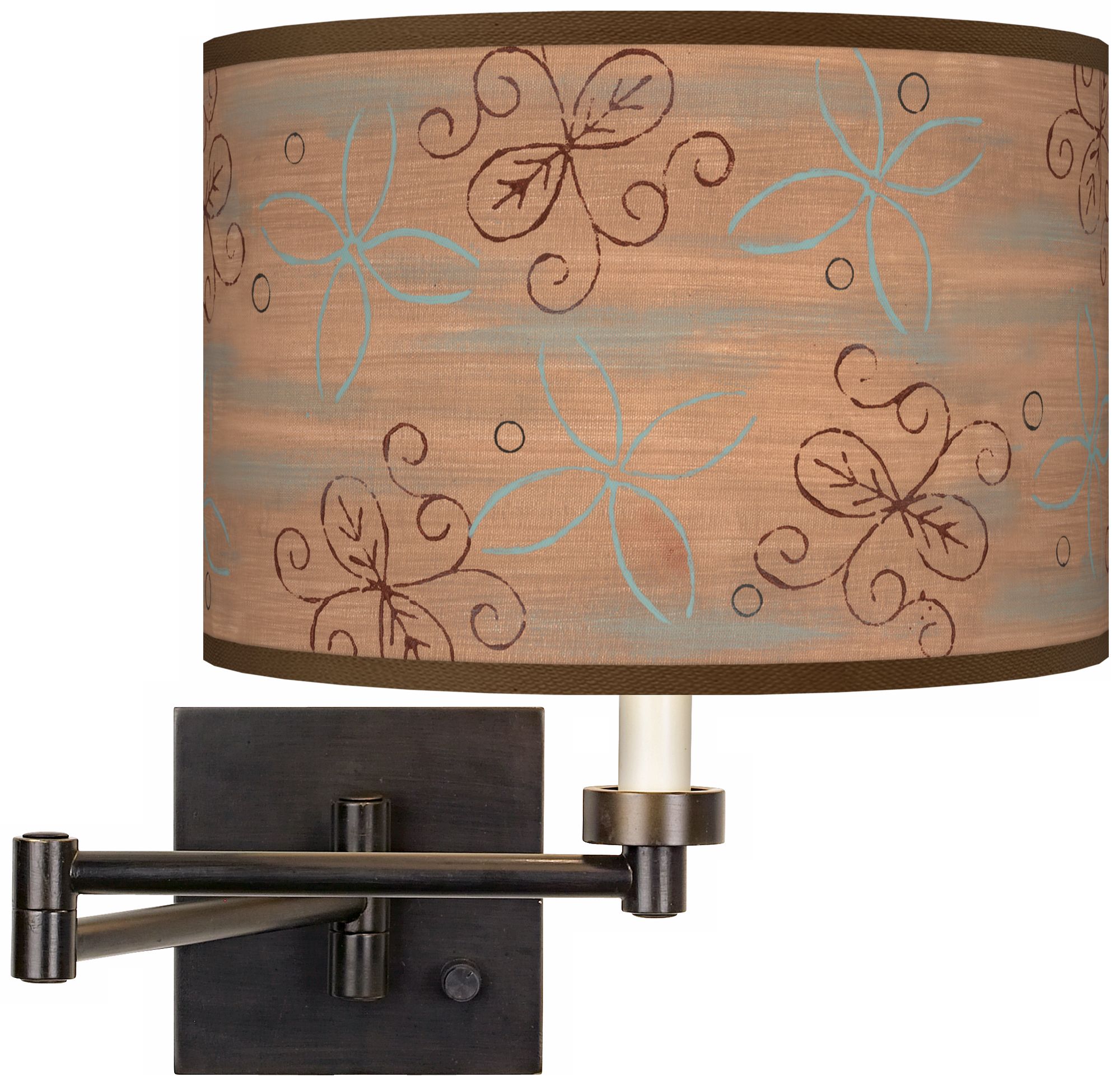 Cedar Lake Giclee Dark Bronze Plug-In Swing Arm Wall Light