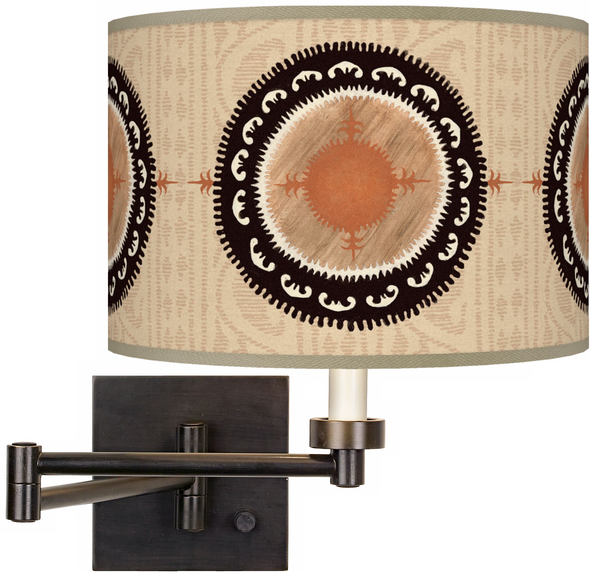 Travelers Compass Dark Bronze Plug-In Swing Arm Wall Light