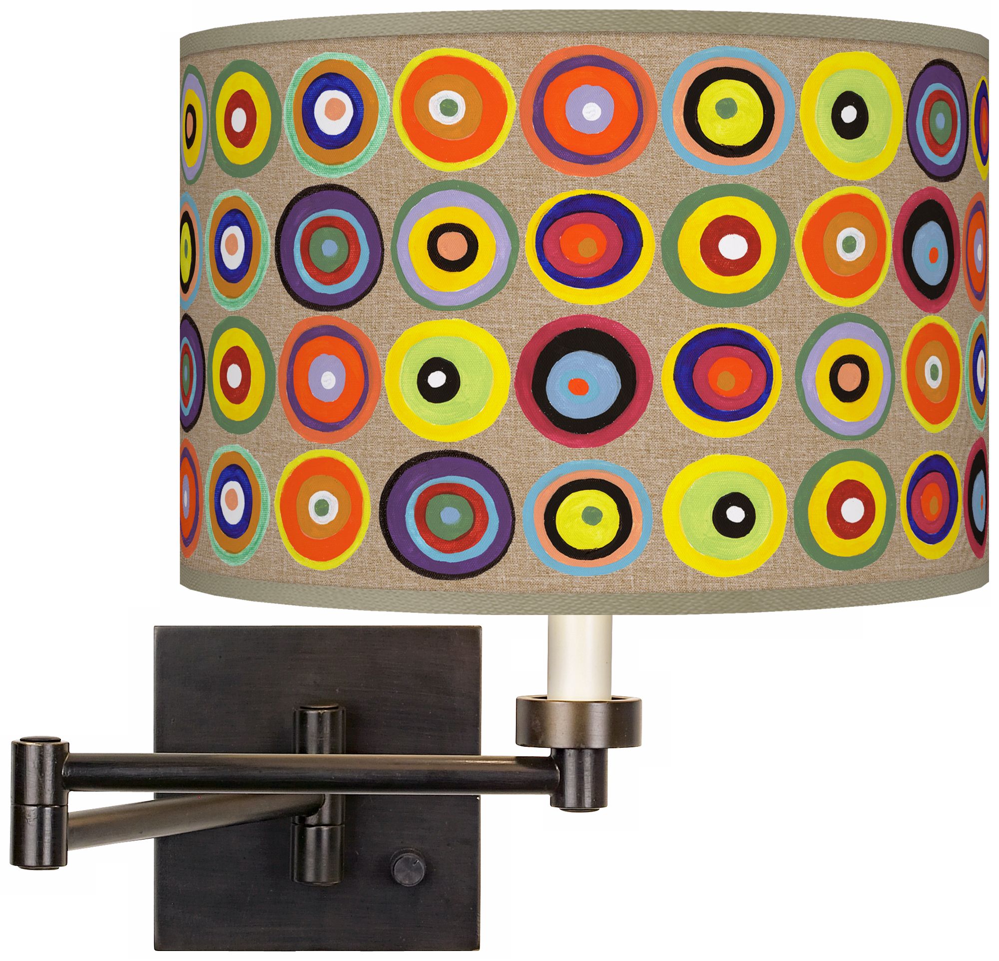 Marbles in the Park Giclee Shade Plug-In Swing Arm Wall Light