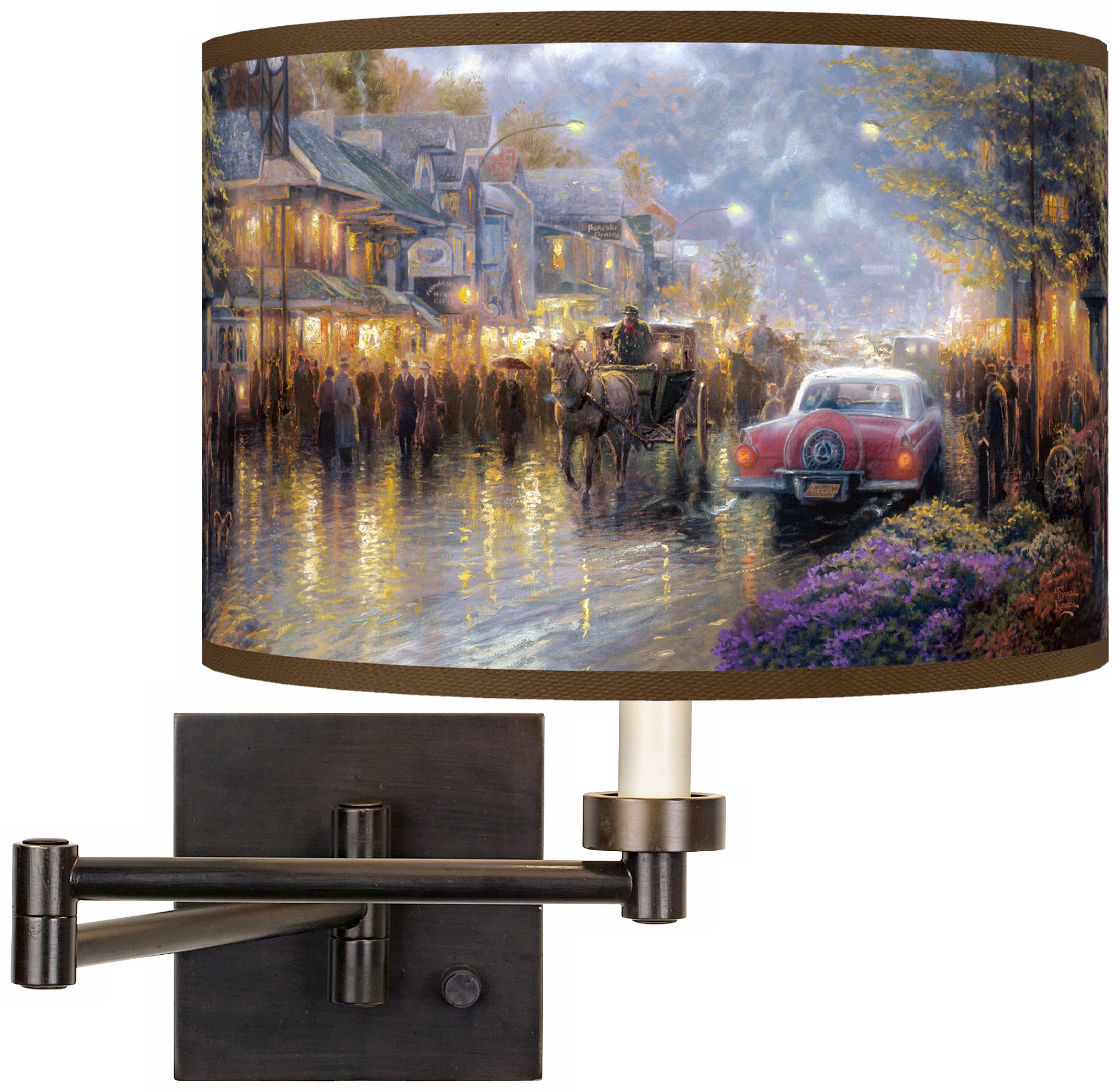 Thomas Kinkade Mountain Memories Plug-In Swing Arm Wall Light