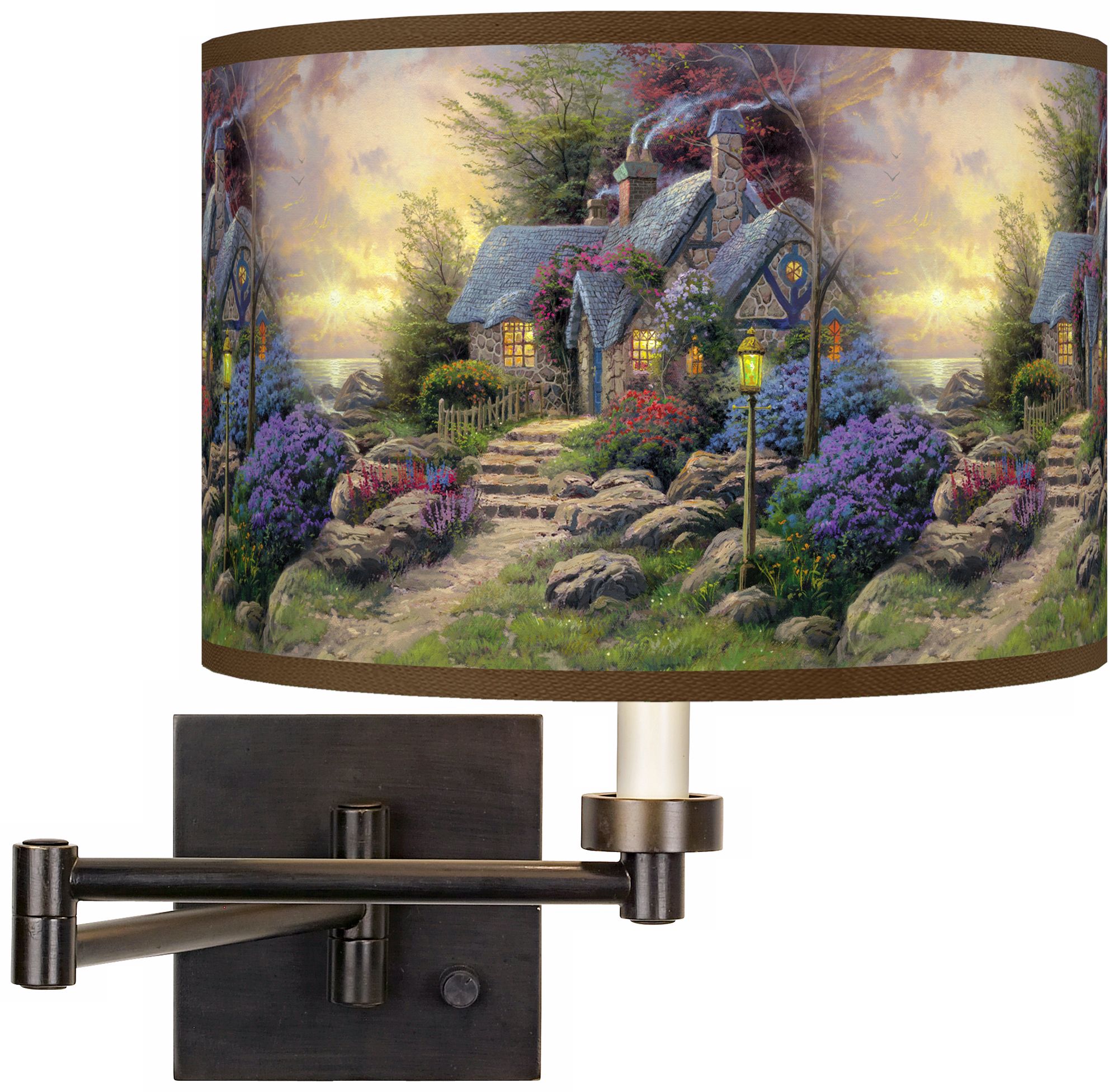 Thomas Kinkade Seaside Hideaway Plug-In Swing Arm Wall Light