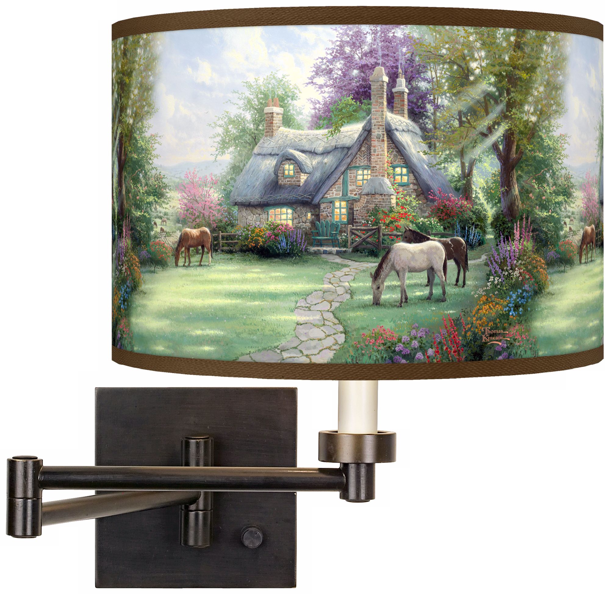 Thomas Kinkade A Perfect Summer Day Swing Arm Wall Light