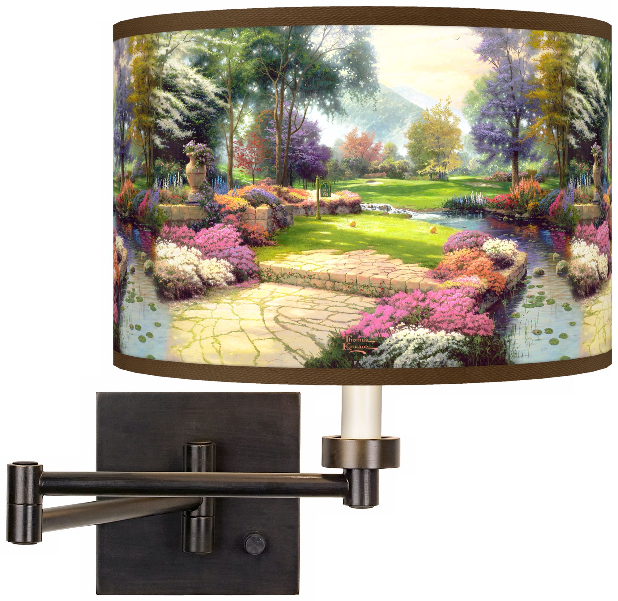Thomas Kinkade Living Waters Golfer's Paradise Wall Light