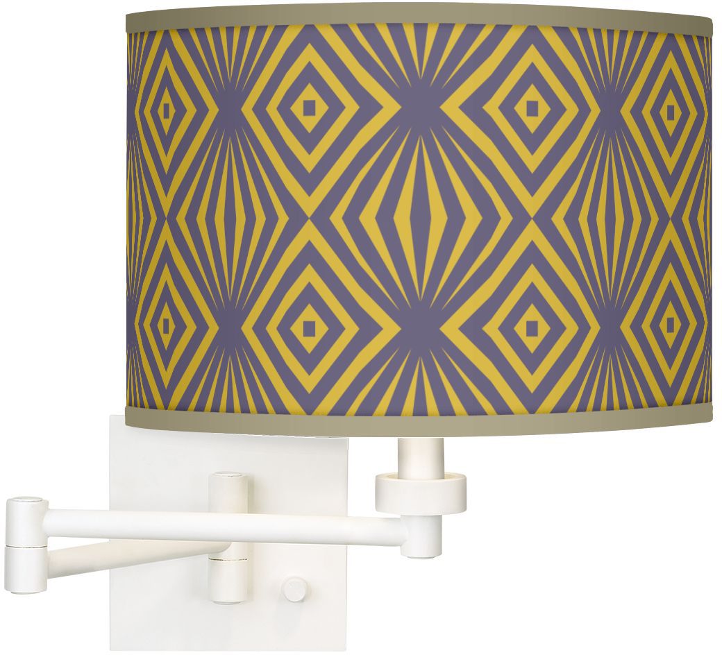 Deco Revival Giclee White Swing Arm Wall Light