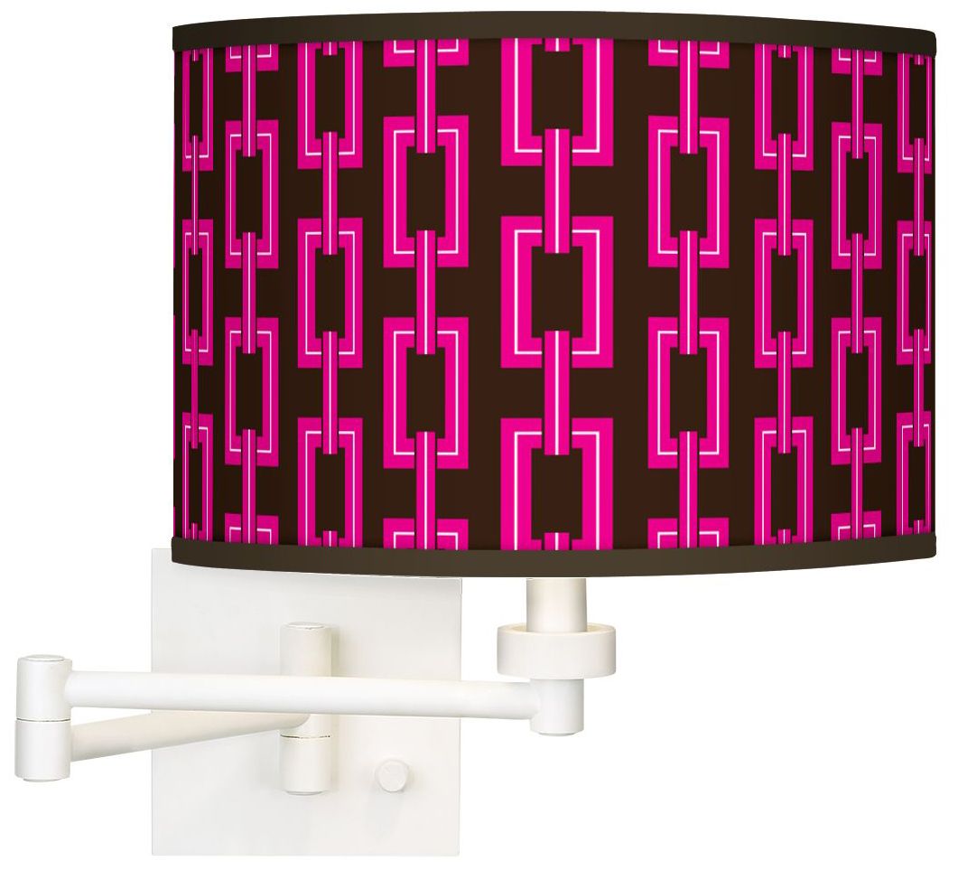 Chain Links Giclee White Swing Arm Wall Light