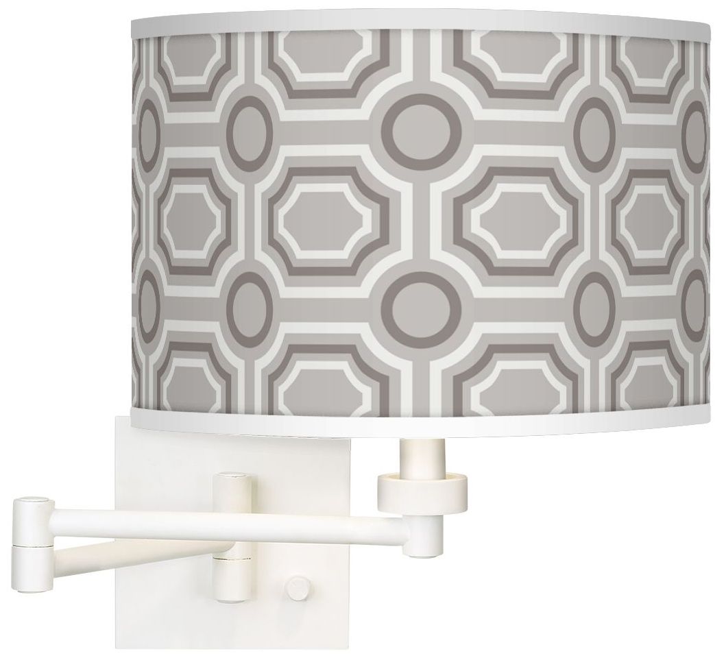 Luxe Tile Giclee White Swing Arm Wall Light