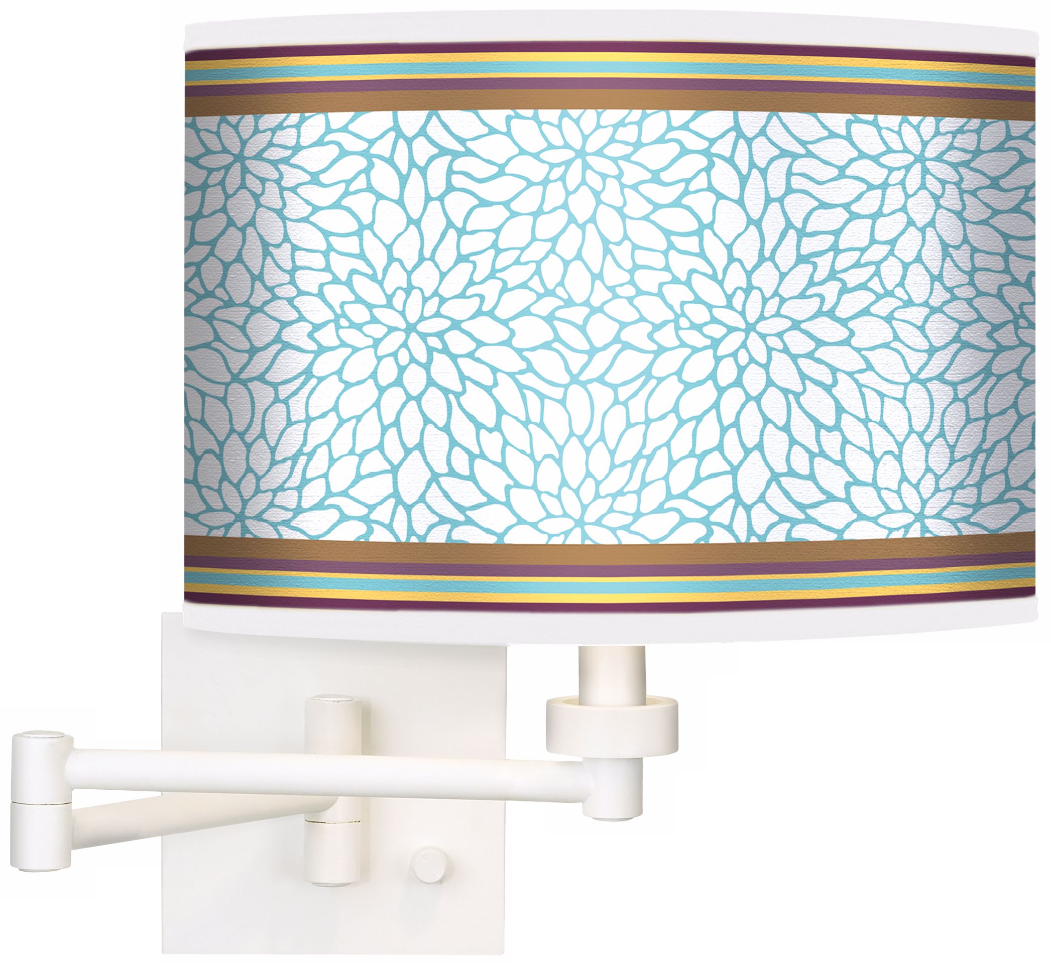 Stacy Garcia Landscape Dahlia Giclee White Swing Arm Wall Light