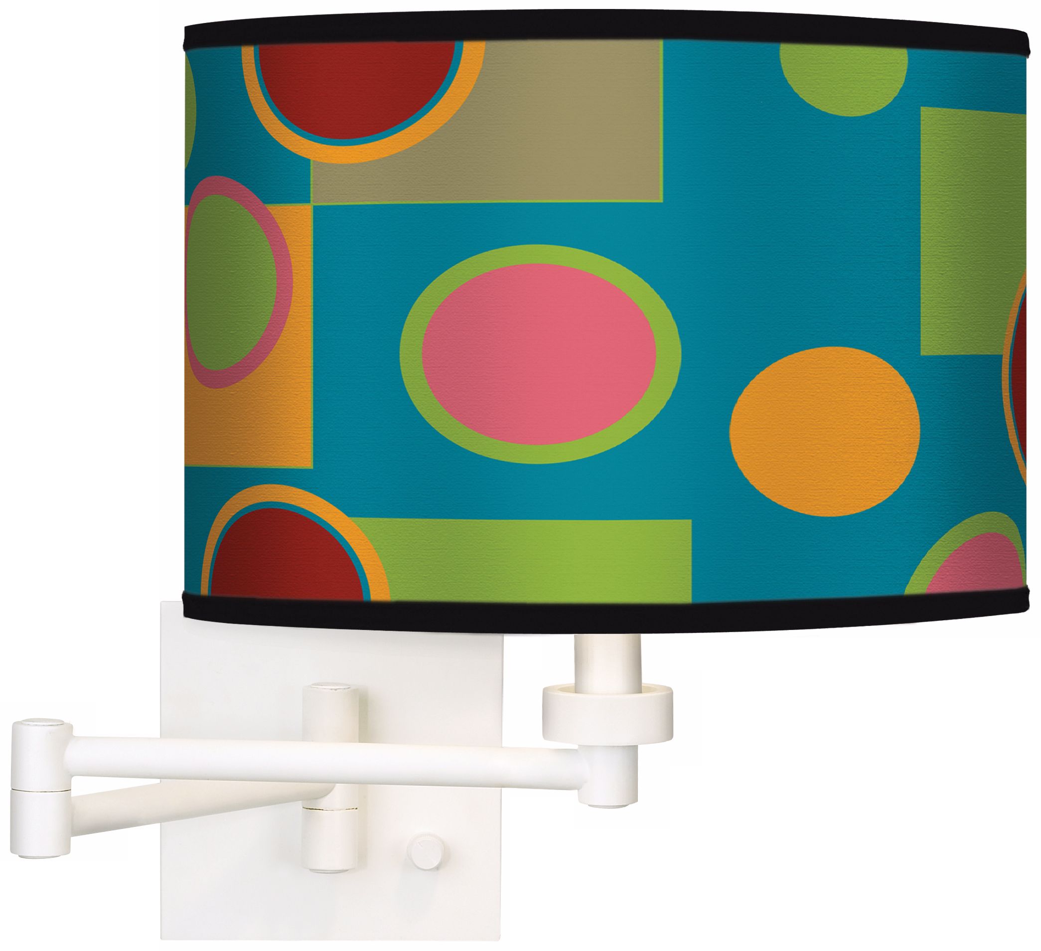 Vibrant Retro Medley Giclee White Swing Arm Wall Light